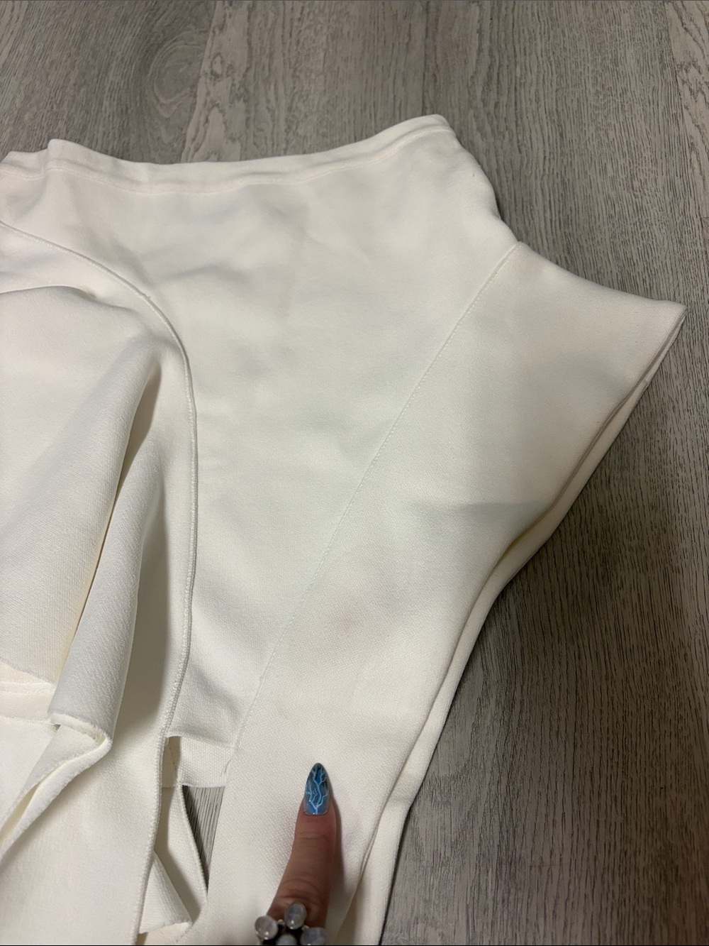 Mugler White Asymmetrical Ruffle Top - Picture 3 of 3